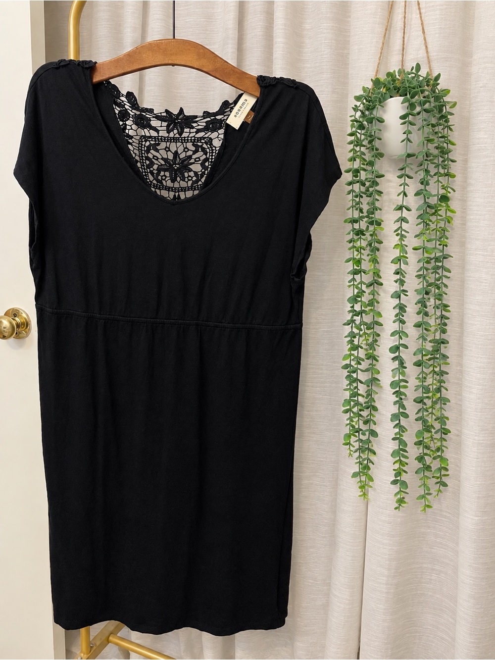Sonoma Black Dress with crochet Back Detail